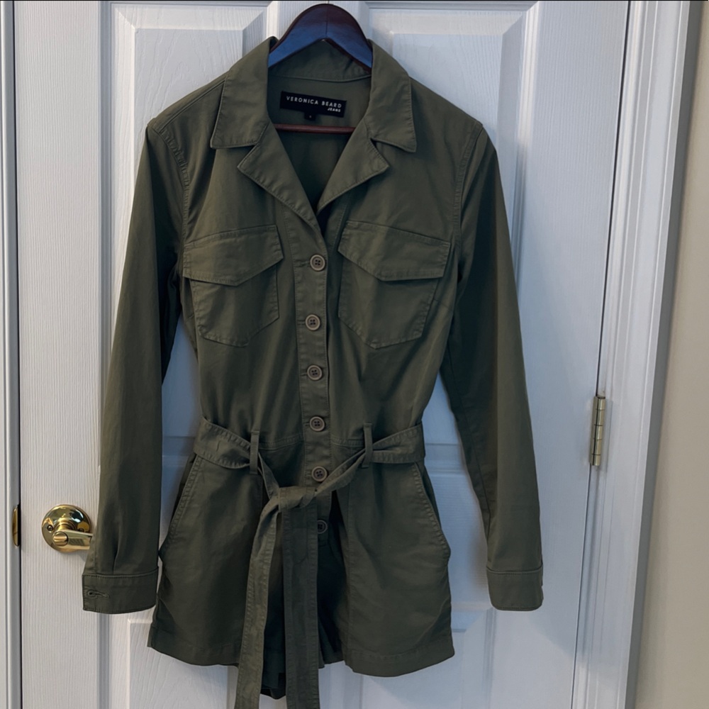 Veronica Beard Olive Utility Jumpsuit romper - Picture 3 of 5
